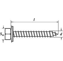 DRESSELHAUS Dakschroef D16 mm met afdichtring 6,5x19 mm RVS A2, 500 stuks