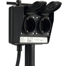 Tuincontactdoos met twee stopcontacten en beschermingsklasse IP44