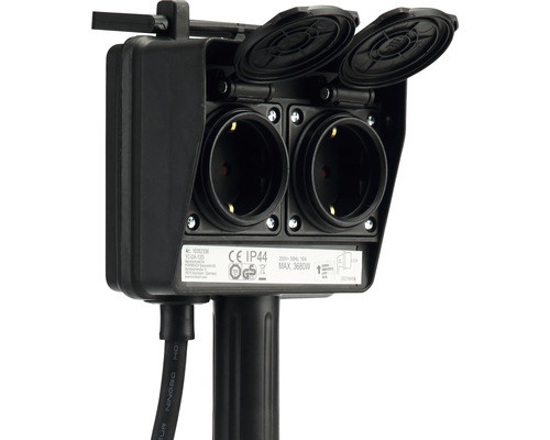Tuincontactdoos met twee stopcontacten en beschermingsklasse IP44