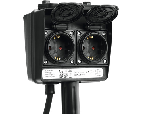 Dubbel stopcontact met beschermklep voor buiten