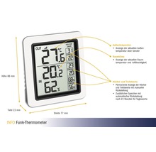Draadloze thermometer voor het meten van binnen- en buitentemperatuur en luchtvochtigheid