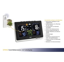 Draadloos weerstation met kleurendisplay voor het weergeven van binnen- en buitentemperatuur en luchtvochtigheid