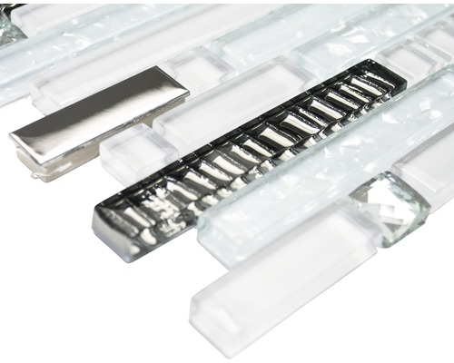 Mozaïektegel van glas en metaal