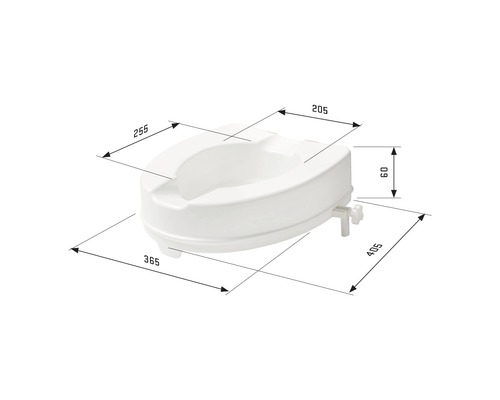 Toiletverhoger met afmetingen