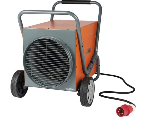 Elektrische kachel met een vermogen van 15 kilowatt op wielen