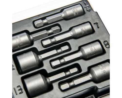 Zeskant dopsleutelbits in set voor schroefwerkzaamheden