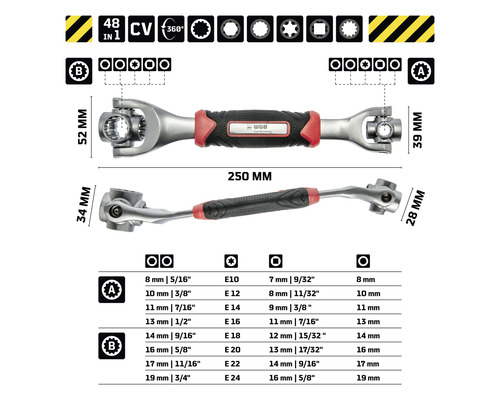 48-in-1 steeksleutel met verschillende maatvoeringen
