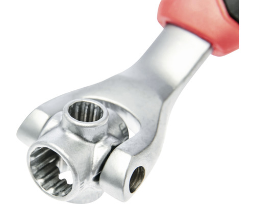 Gelede dopsleutel met rode handgreep