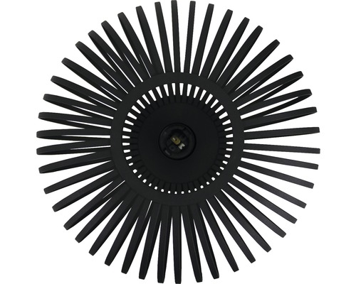 Zwarte wandlamp met decoratief, stralend ontwerp