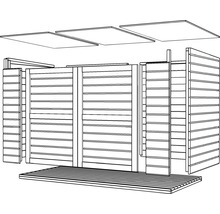 BERTILO Fietsberging - tuinkast Woodline incl. vloer antraciet, 202x106x142 cm-thumb-22 BERTILO Fietsberging - tuinkast Woodline incl. vloer antraciet, 202x106x142 cm-thumb-22