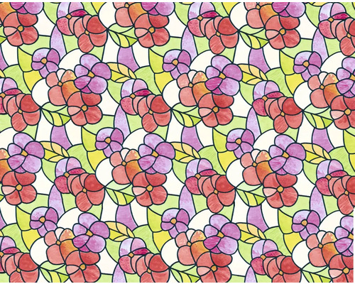 Bloemenpatroonbehang met bloesems en bladeren