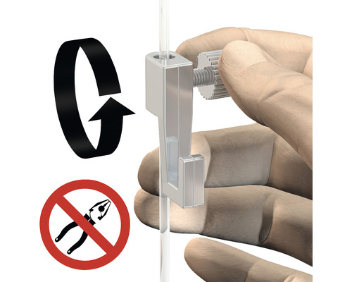 Afstellen van het fotogalerijsysteem zonder tang en met draaibeweging