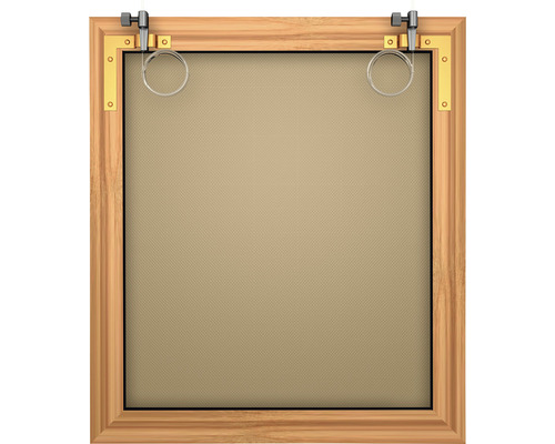 Houten frame met ophangsysteem voor afbeeldingen en foto''s