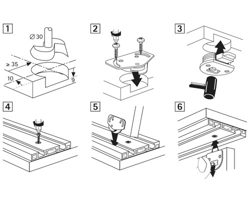 Instructie voor het monteren van meubelbeslag in zes stappen