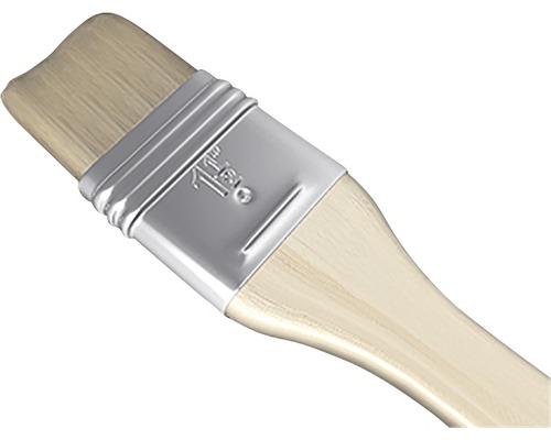 Platte kwast met licht houten handvat