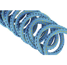 Blauw polypropyleen touw, spiraalvormig