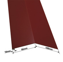 PRECIT Gootslab zonder waterkering voor dakpanplaat, RAL3009 oxiderood, 1000x90x108 mm-thumb-1