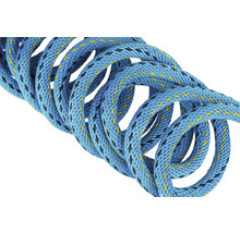 Blauw textiel touw in gedraaide vorm
