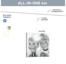 ARTITEQ Schilderij ophangsysteem wand Click Rail overschilderbaar wit RAL 9016 4 m (2x2 m)