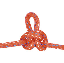 Oranje touw met knoop en lus