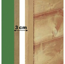 Detailweergave van een veer- en groefverbinding met een breedte van 3 cm.