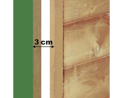 Detailweergave van een veer- en groefverbinding met een breedte van 3 cm.