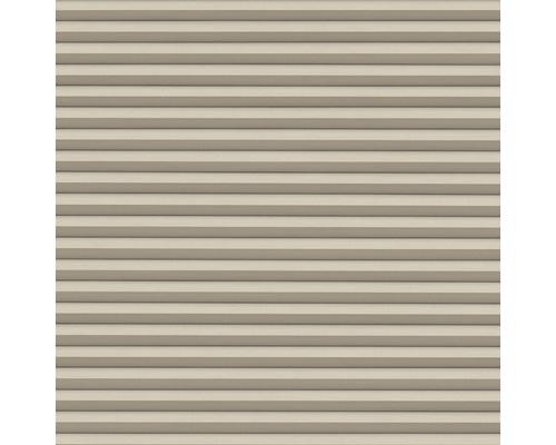 Close-up van een beige plisségordijn met horizontale vouwen