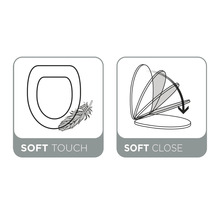 Symbolen voor soft-touch oppervlak en softclosemechanisme