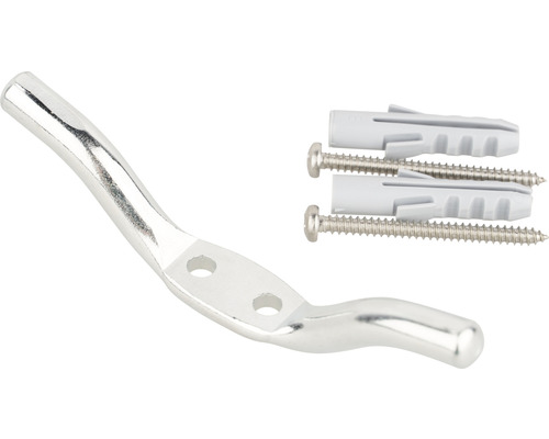 Metalen kledinghaak met schroeven en pluggen