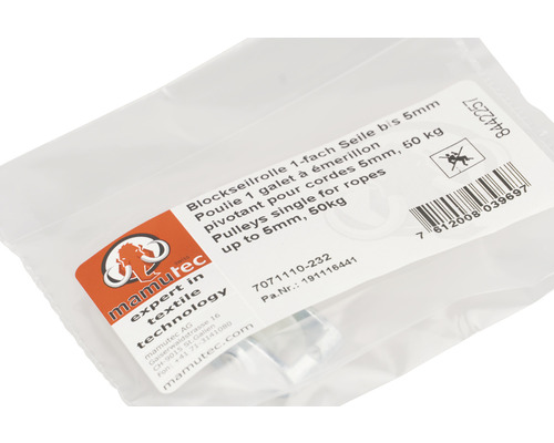Blokseilrol 1-voudig Seile tot 5 mm in verpakking