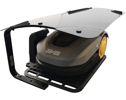 Landxcape robotmaaier met overkapping ter bescherming tegen weersinvloeden