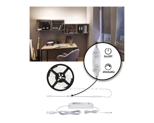 Ledstrip met dimfunctie in de werkkamer