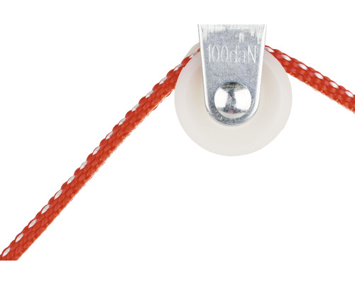 Enkele katrol met gekleurd touw