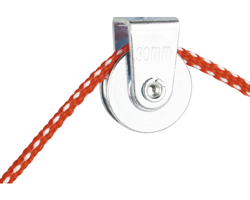 Enkele draadkabelrol met een diameter van 30 millimeter en gevlochten touw