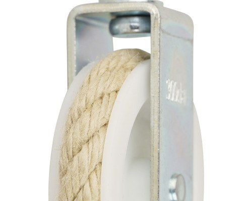 Kabelrol met metalen behuizing en touw