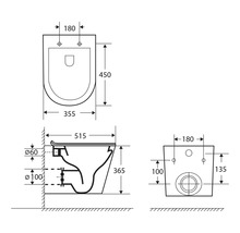 Spoelrandloos toilet Rimless incl. softclose wc-bril met quick-release zwart-thumb-1