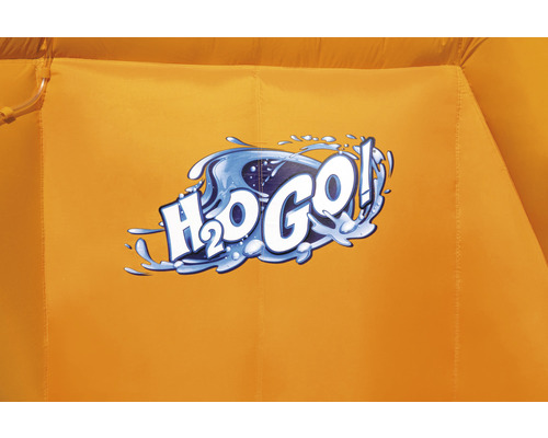 H2O Go! Logo op een opblaasbaar product