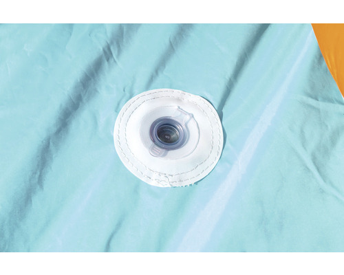 Gedetailleerde weergave van een ventiel op een luchtbed