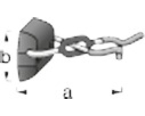 Afbeelding van een hangslot met maatgegevens