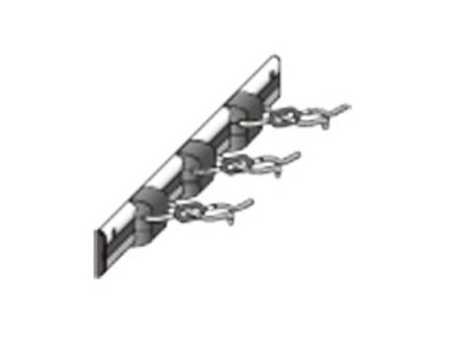 Gordijnhaak voor gordijnrail met drie haken