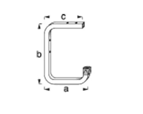 Technische tekening van een C-profiel met de afmetingen A, B en C