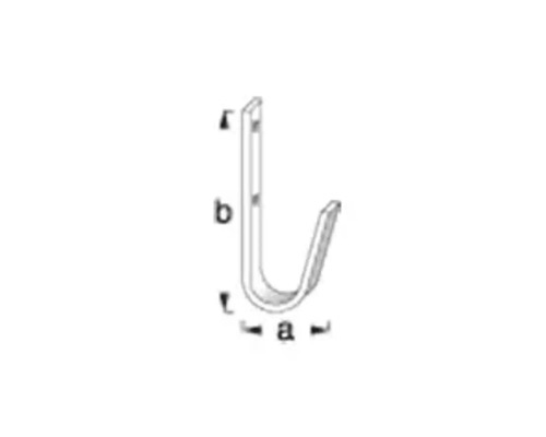 Metalen haak met maataanduidingen