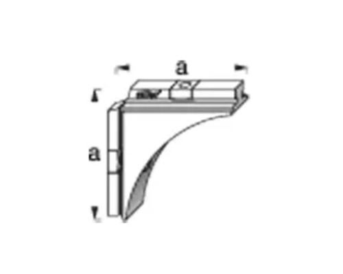 Technische tekening van een plankdrager met afmetingen