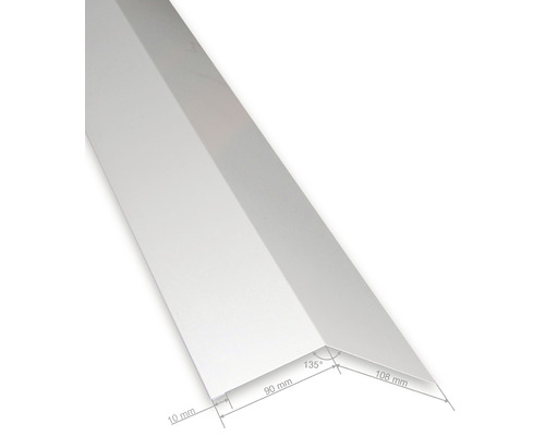 Hoekprofiel met afmetingen 10 mm, 90 mm en 108 mm met een hoek van 135 graden