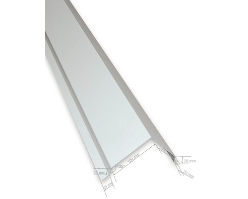 Hoekprofiel met maataanduidingen