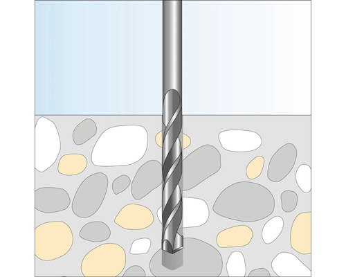 Illustratie van een steenboor die in metselwerk boort