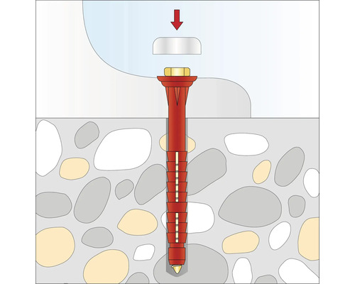 Illustratie van een plugmontage in steen