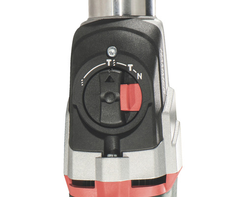 Detailopname van een klopboormachine met functiekeuzeschakelaar