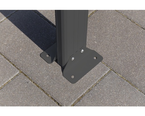 Detailopname van een paviljoenbevestiging op de vloer