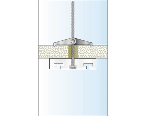 Illustratie van een kantelanker bevestiging in een muur